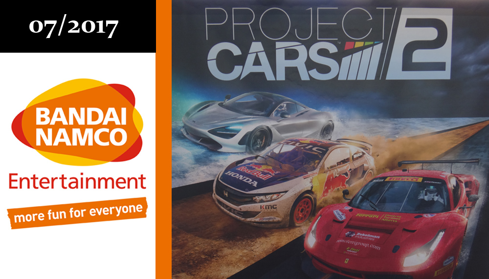 Logo Bandai Namco et affiche de project Cars 2