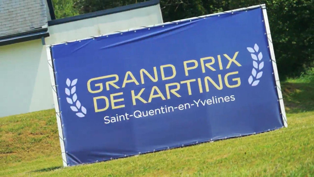 Bâche d'accueil du Grand Prix KArting organisé par Saint Quentin en Yvelines